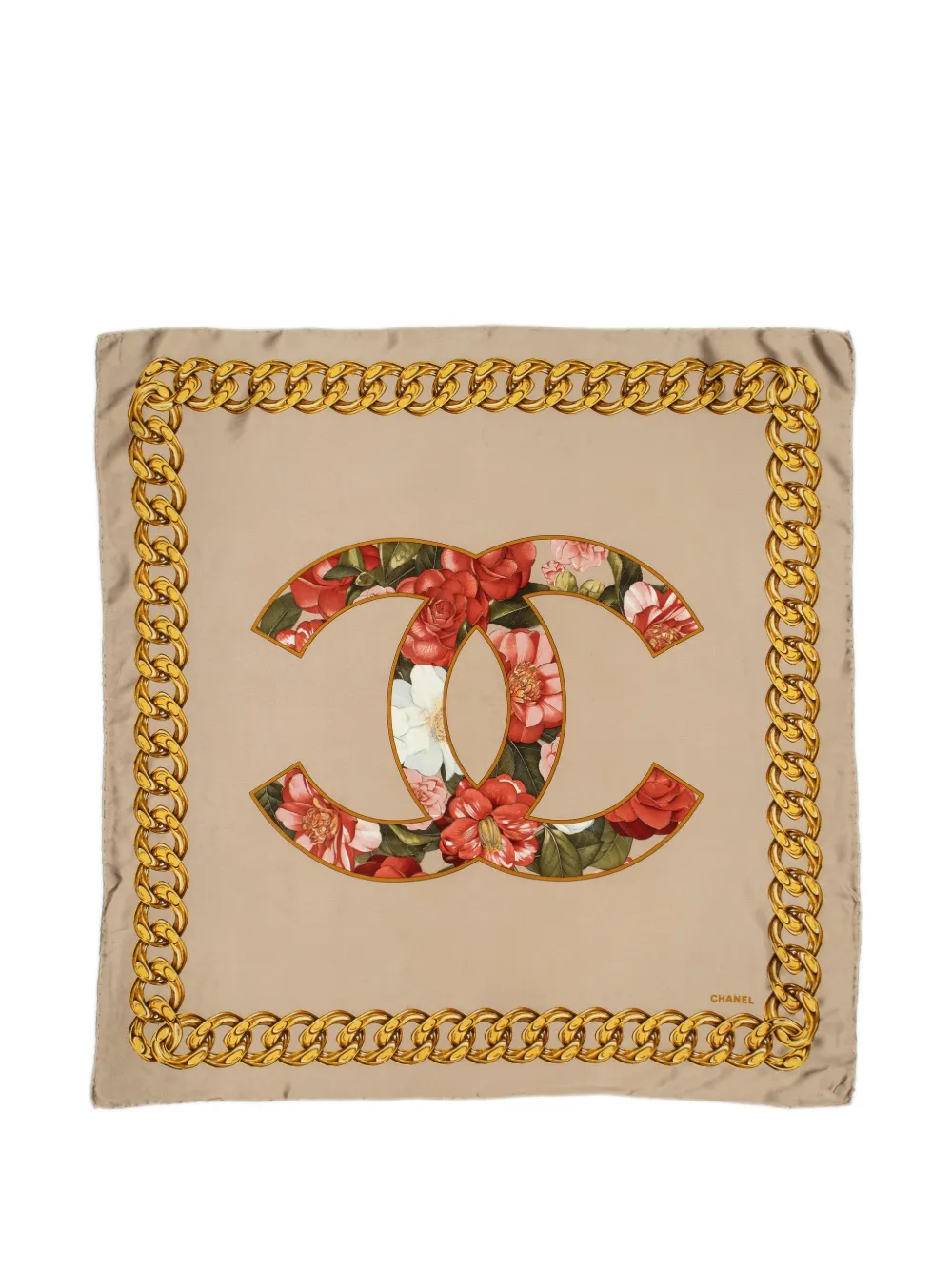 CHANEL Pre-Owned Schal mit Blumenmuster - Nude