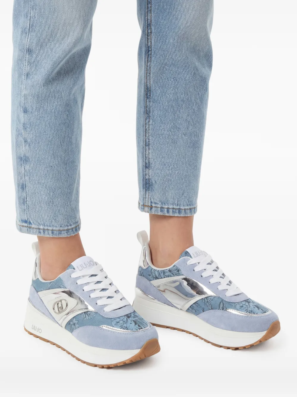 LIU JO Sneakers met bloemenprint Blauw