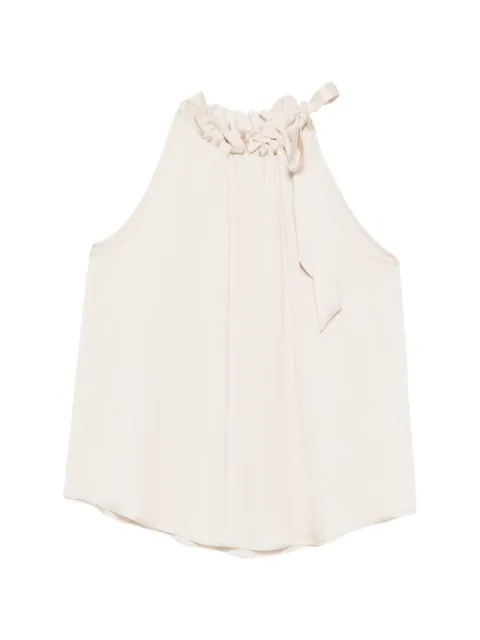 Peserico ruffled tie blouse