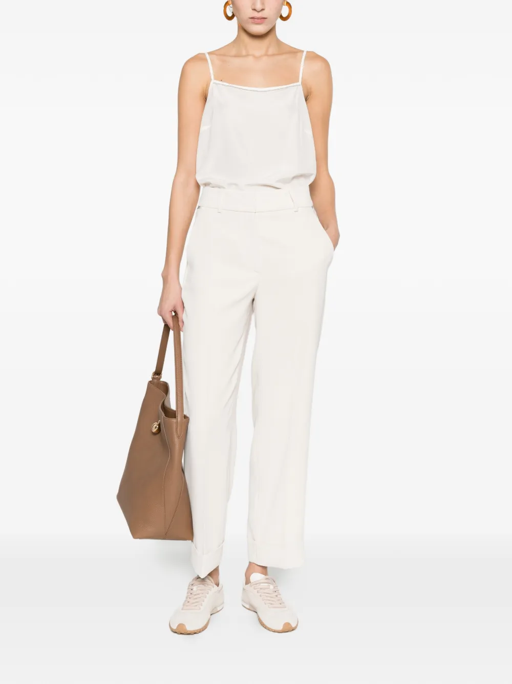  Peserico Thin Straps Tank Top - White 