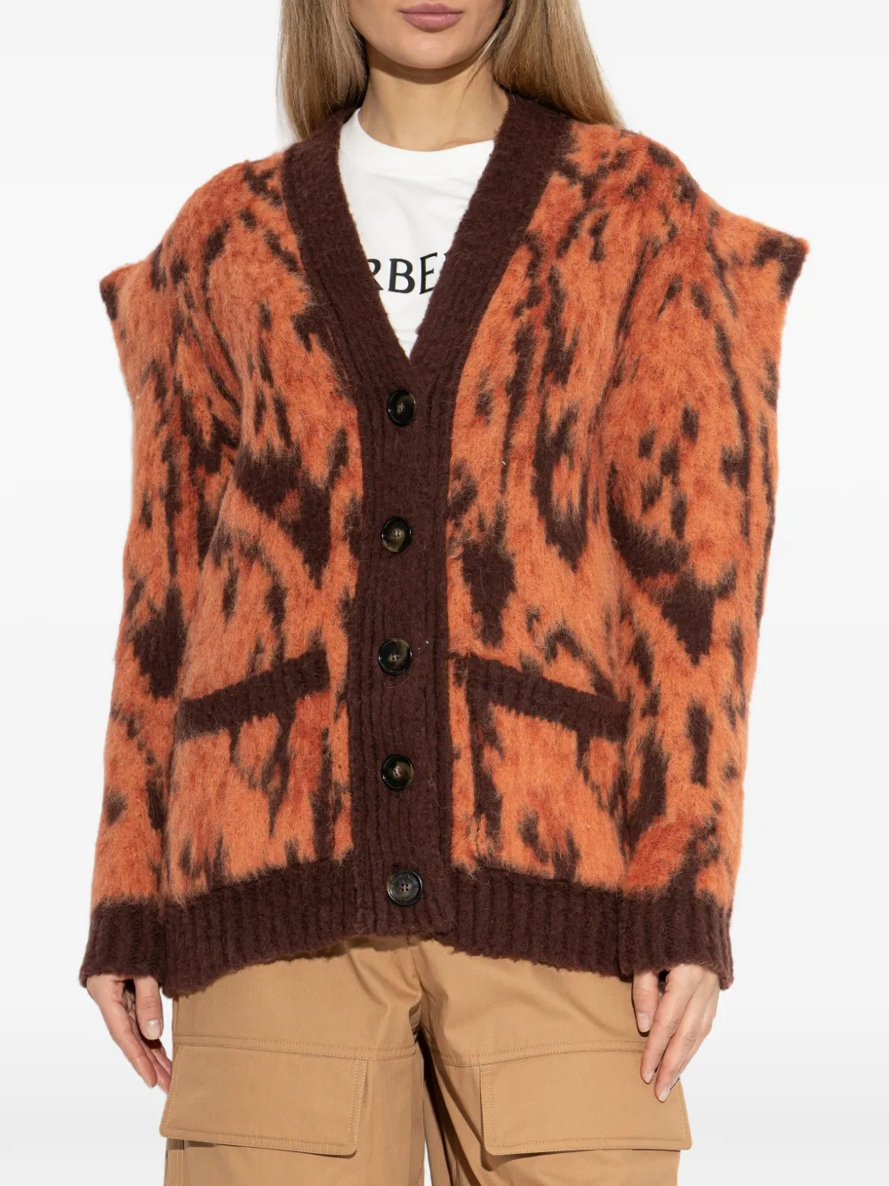  Stella Mccartney Cloud Leopard-print Cardigan - Orange 