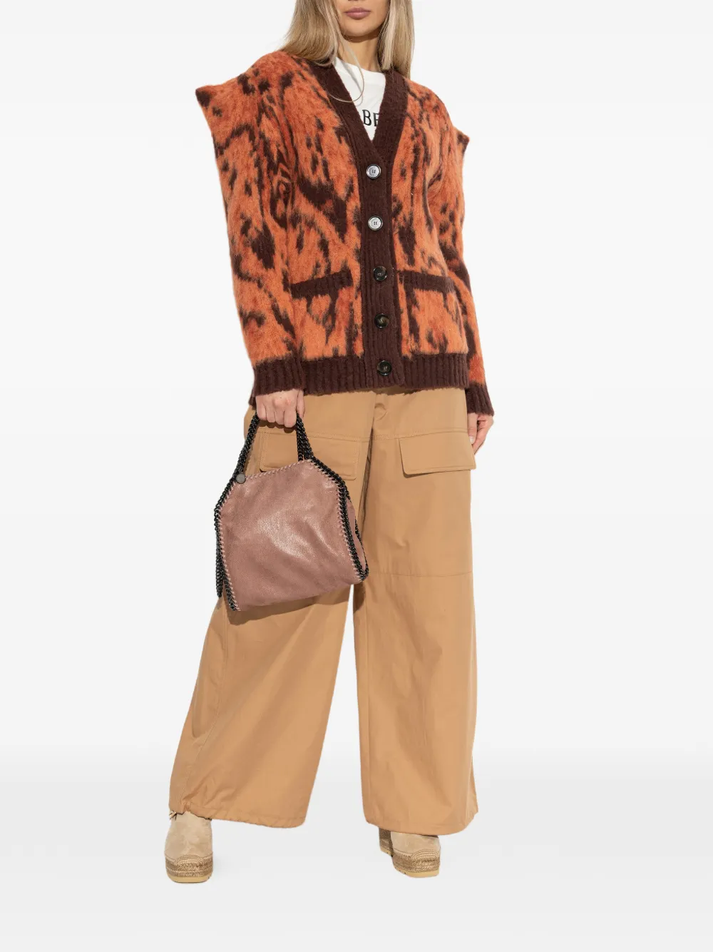  Stella Mccartney Cloud Leopard-print Cardigan - Orange 
