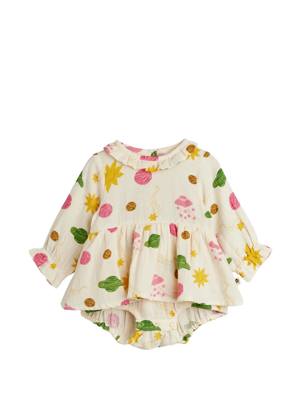 Mini Rodini ruffled printed romper - Toni neutri