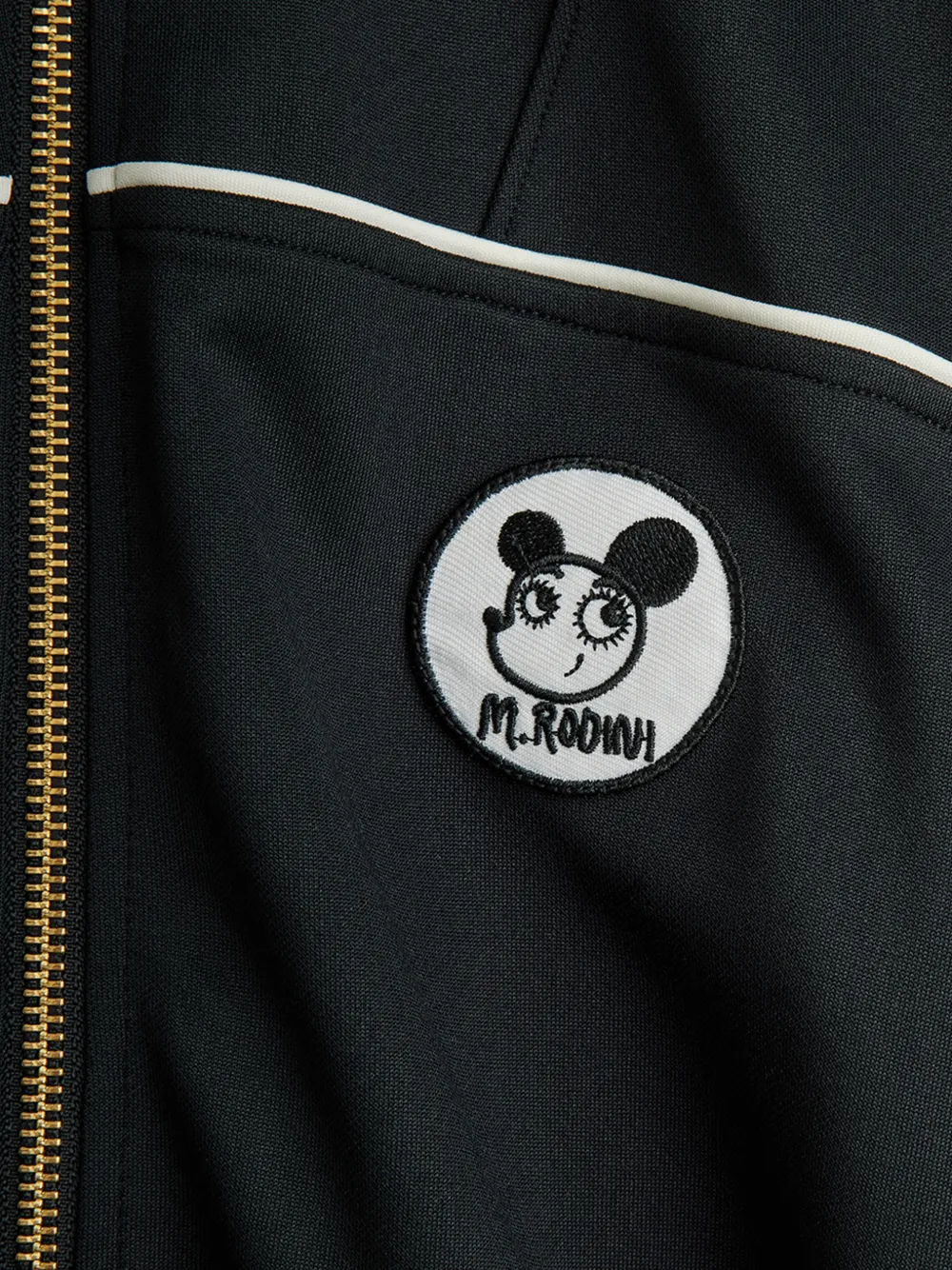Mini Rodini Ritzratz trainingsjack met logopatch en rits Zwart