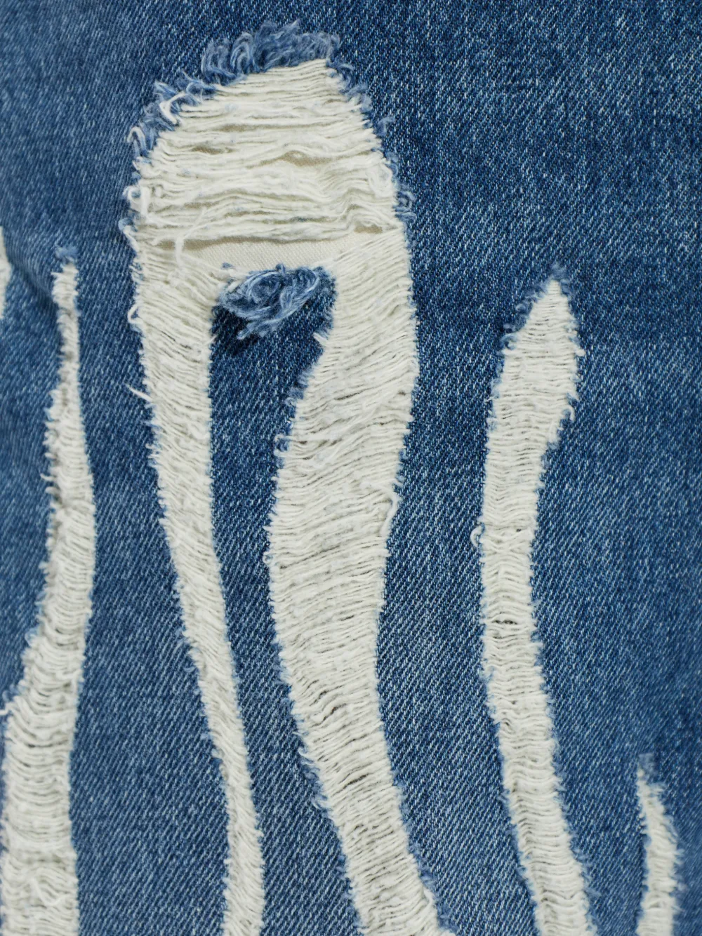 Blumarine Gerafelde jeans met print Blauw