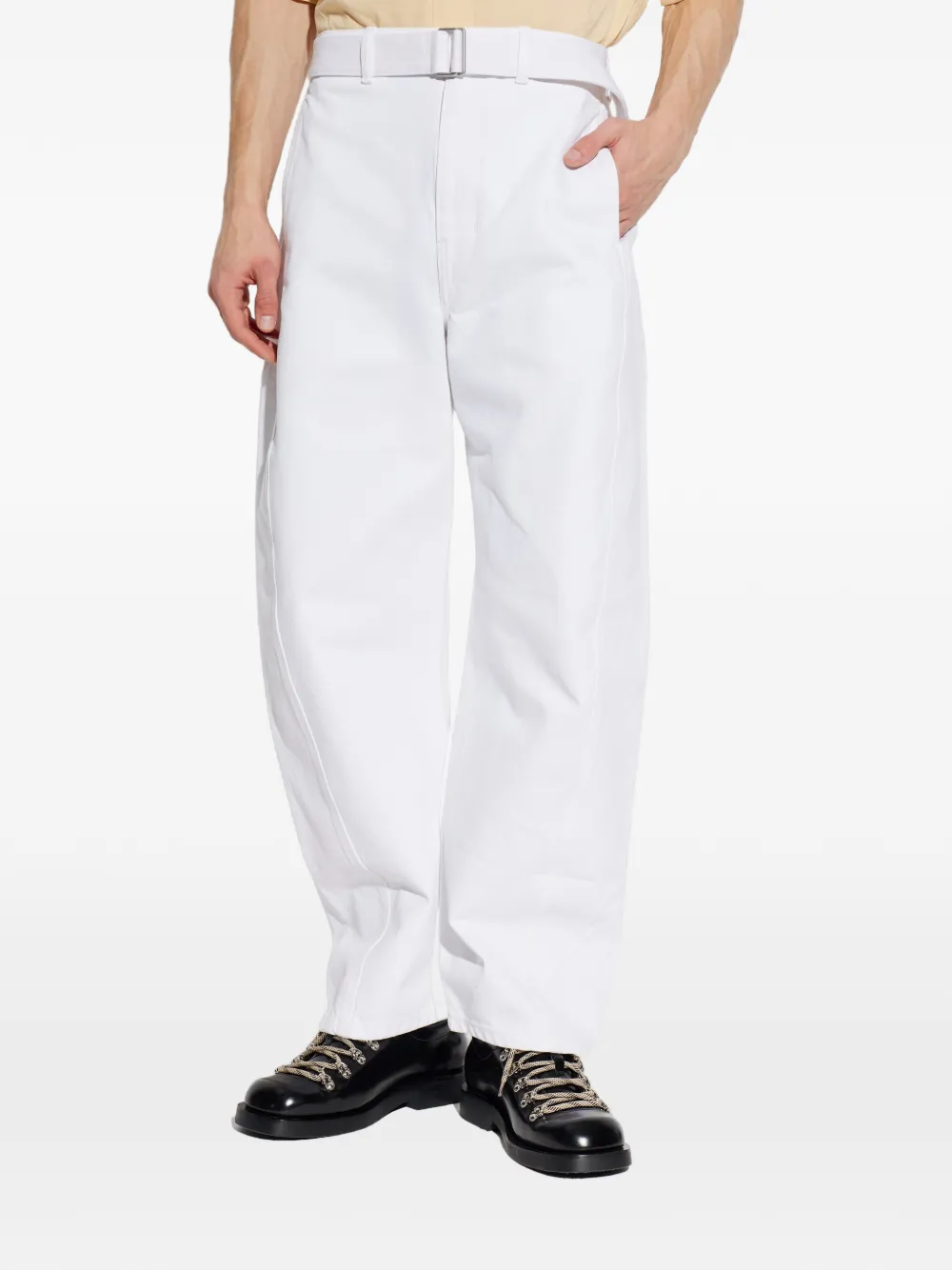  Lemaire Belted Trousers - White 