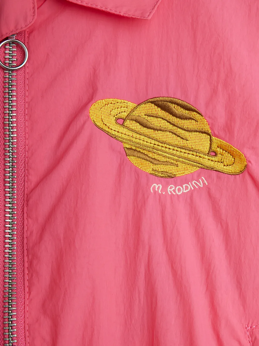 Planet-Embroidered Zip-Up Jacket