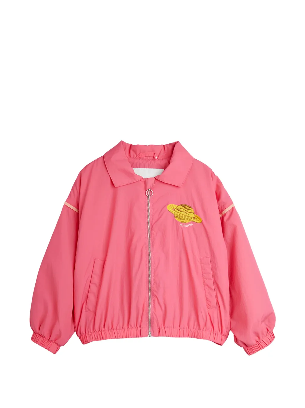 Mini Rodini planet-embroidered zip-up jacket - Rosa
