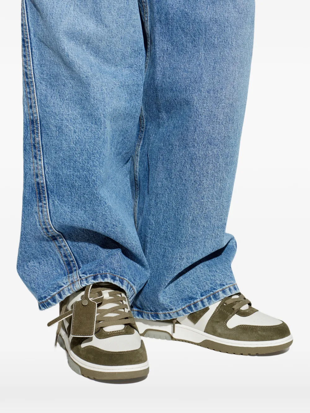 Off-White Out of Office arrows suede sneakers Groen