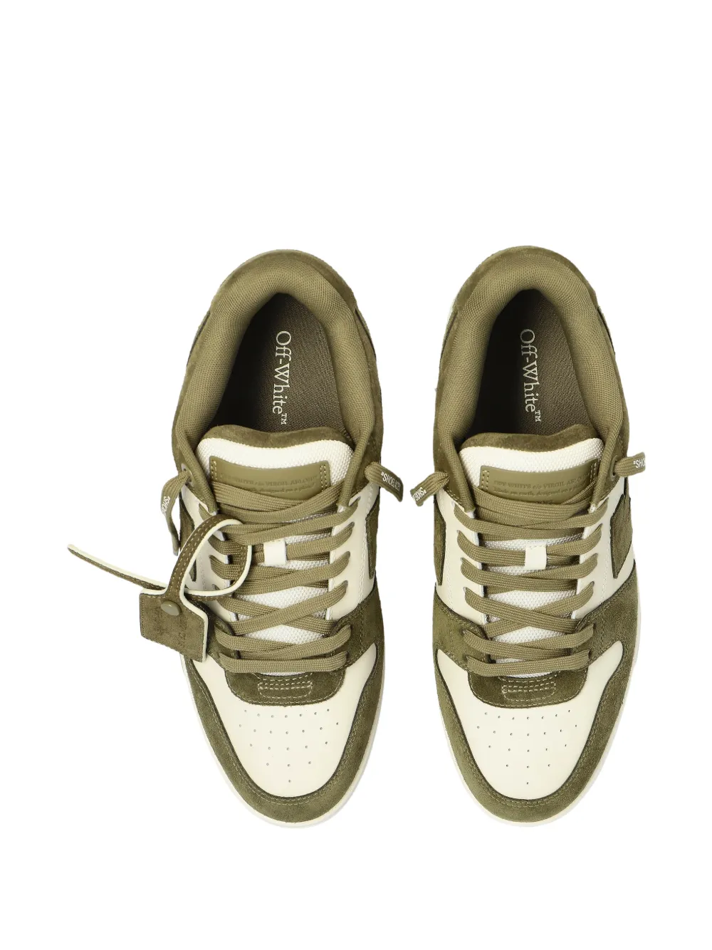Off-White Out of Office arrows suede sneakers Groen