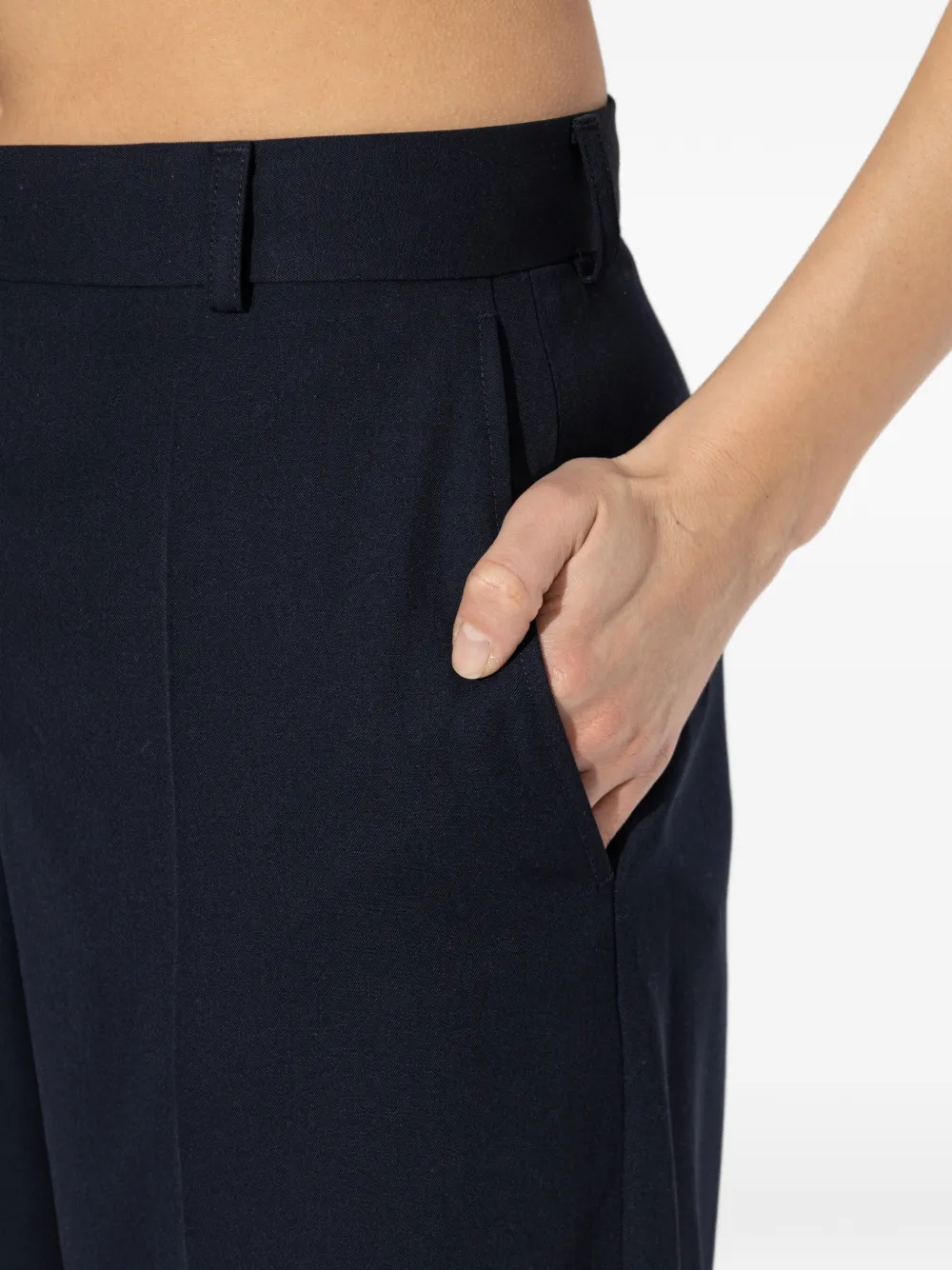 Stella McCartney Plooibroek met wijde pijpen Blauw
