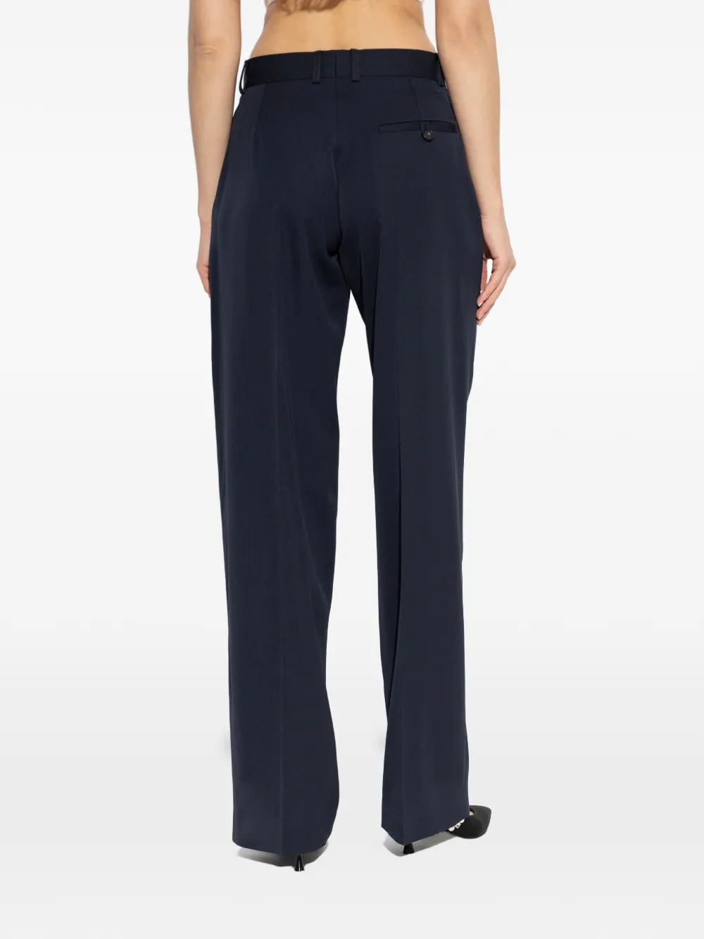 Stella McCartney Plooibroek met wijde pijpen Blauw