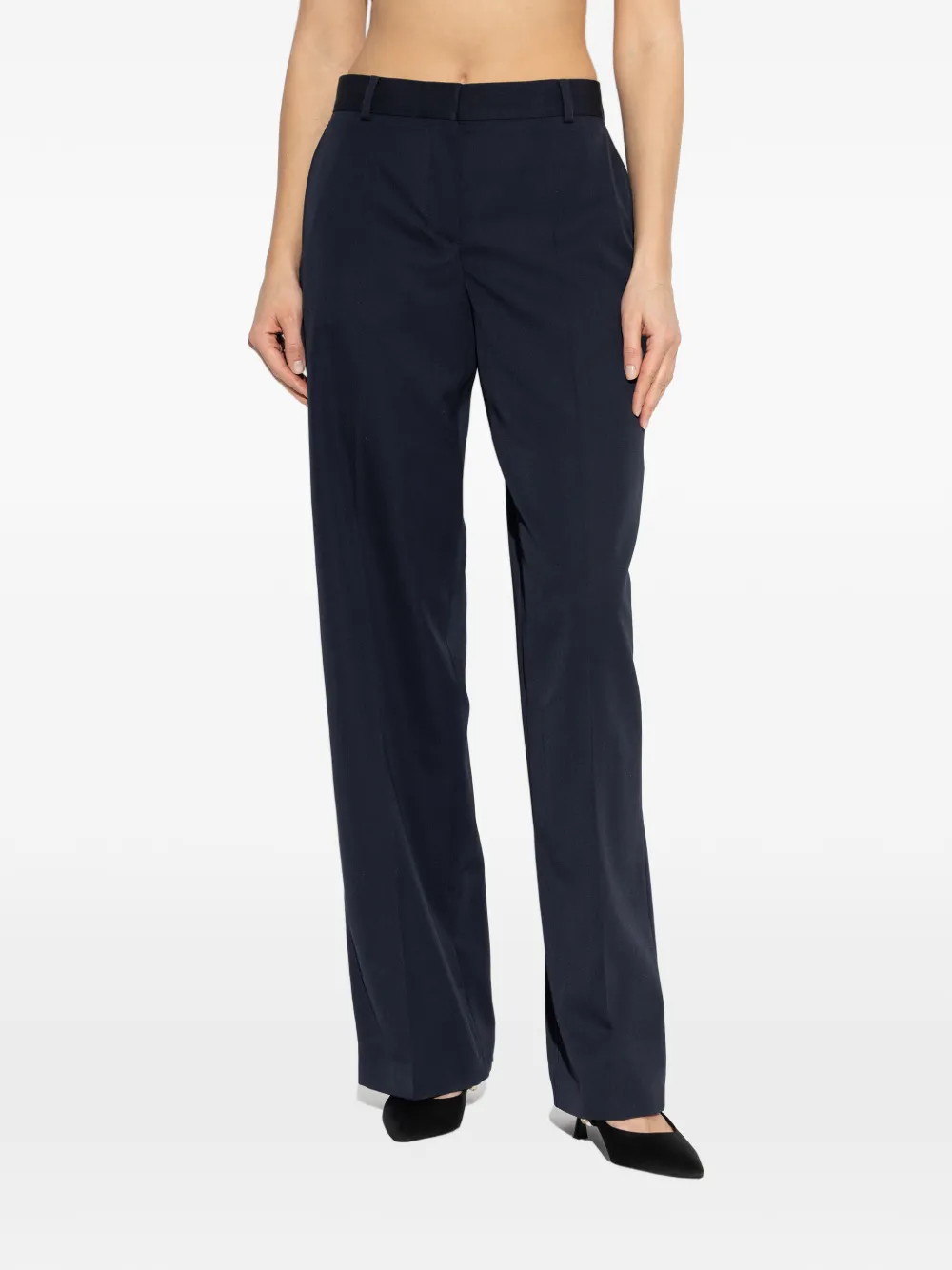 Stella McCartney Plooibroek met wijde pijpen Blauw