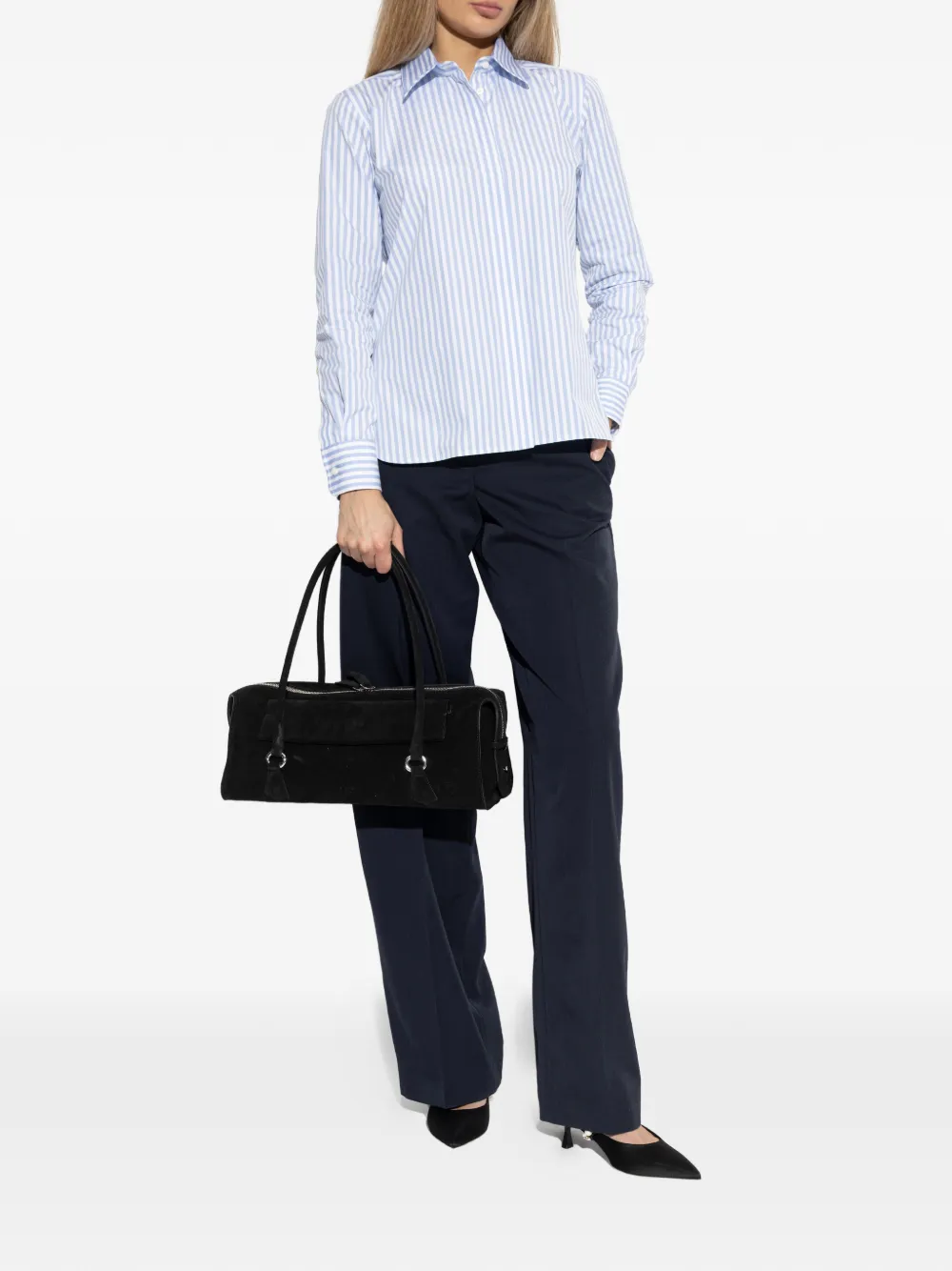 Stella McCartney Plooibroek met wijde pijpen Blauw