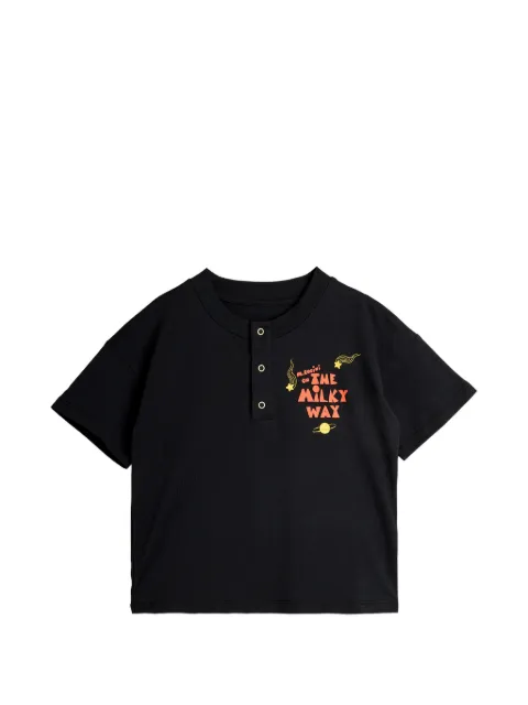 Mini Rodini half-button graphic-prit T-shirt