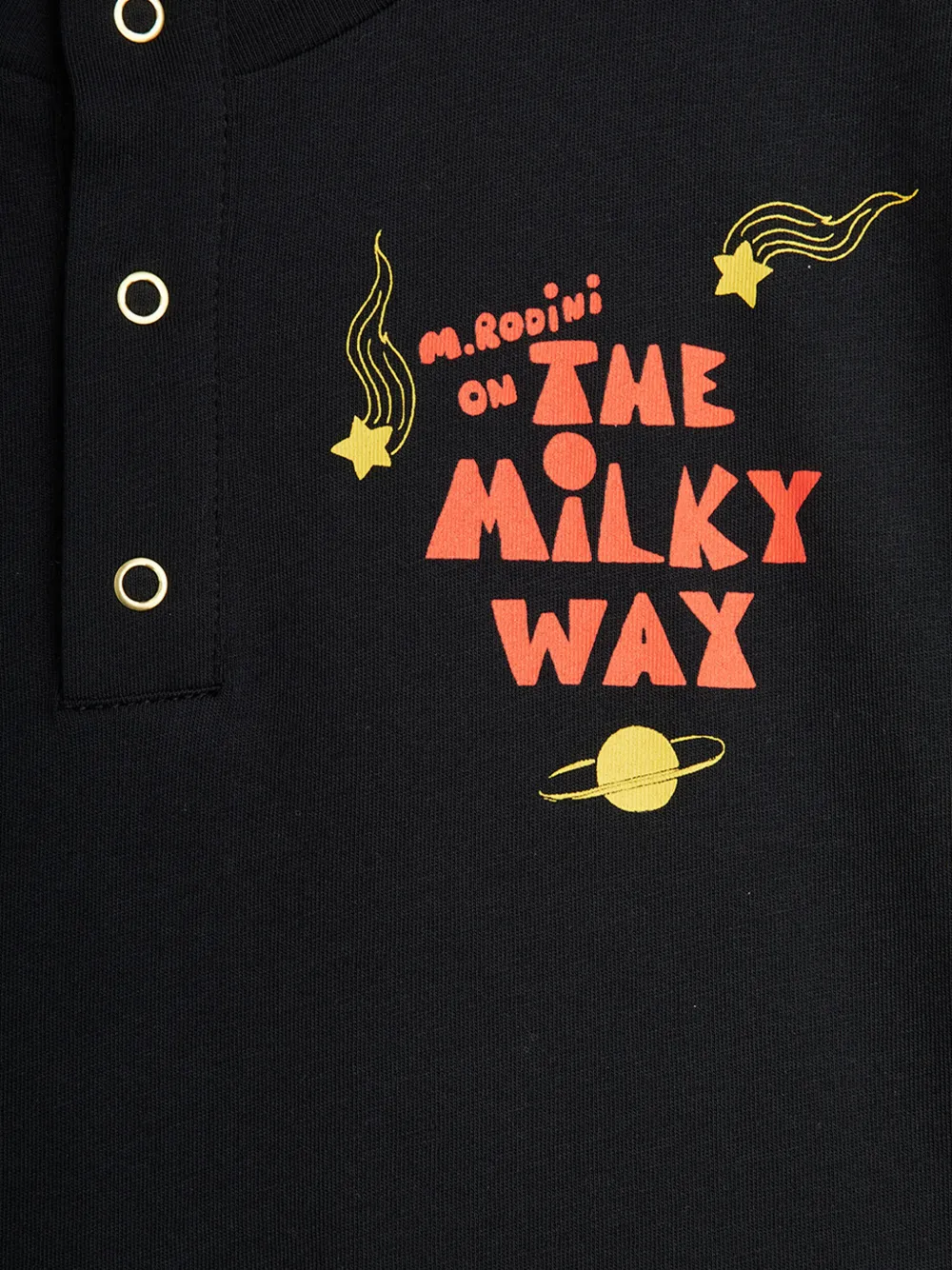 Half-Button Graphic-Prit T-Shirt