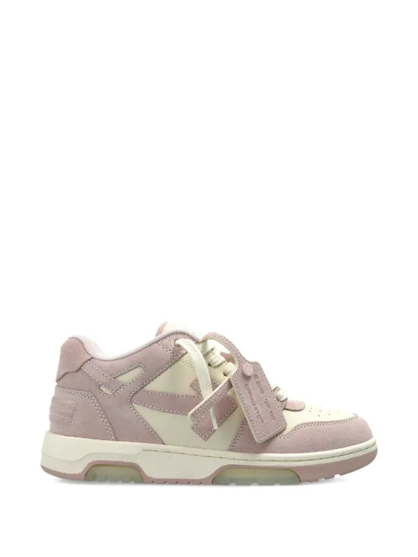 Off-White Out of Office Suede Panel Sneakers in Pink