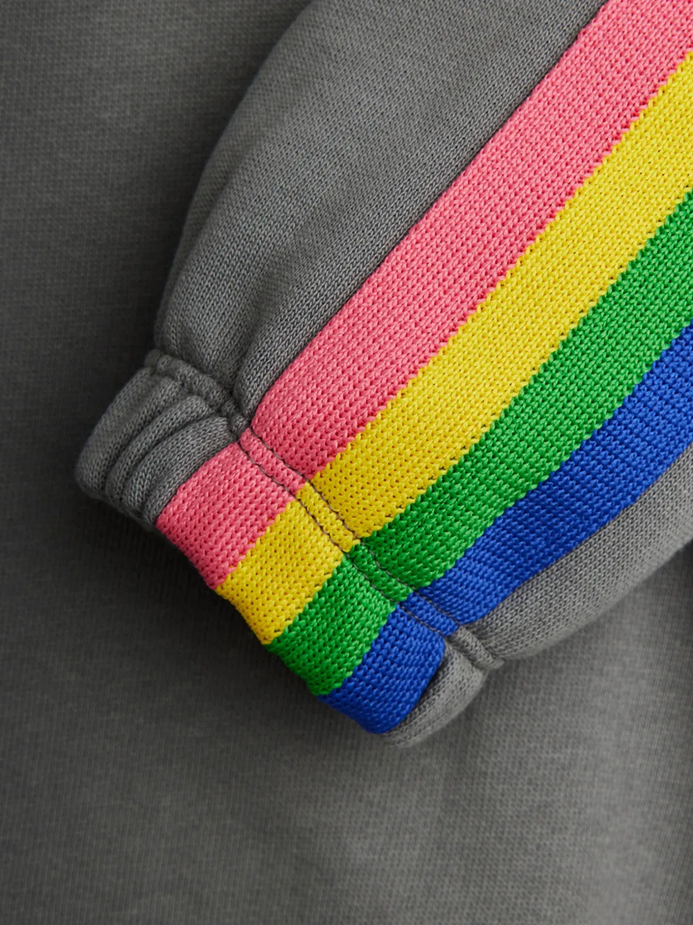 Mini Rodini Sweater met gestreept detail Grijs