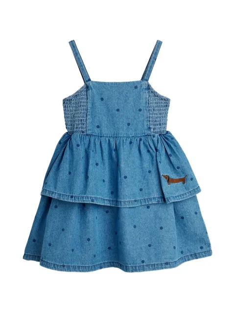Mini Rodini polka-dot tiered-effect dress