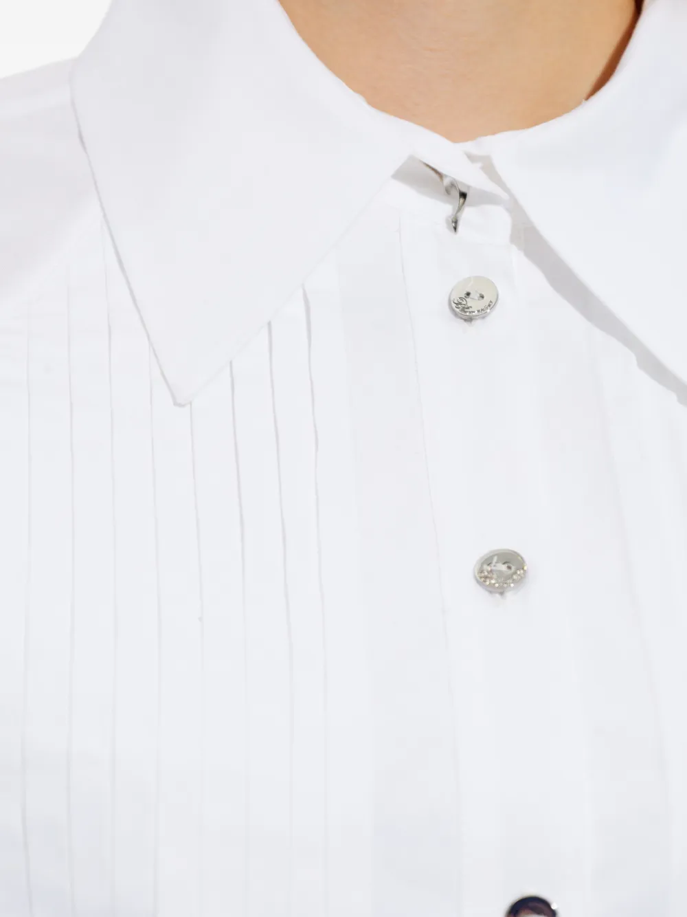 Blumarine Geplooid blouse met knopen Wit