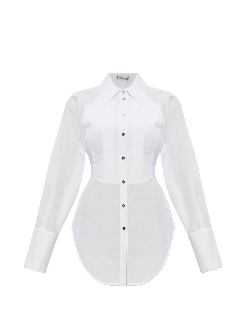 Blumarine pleated button shirt - Weiß