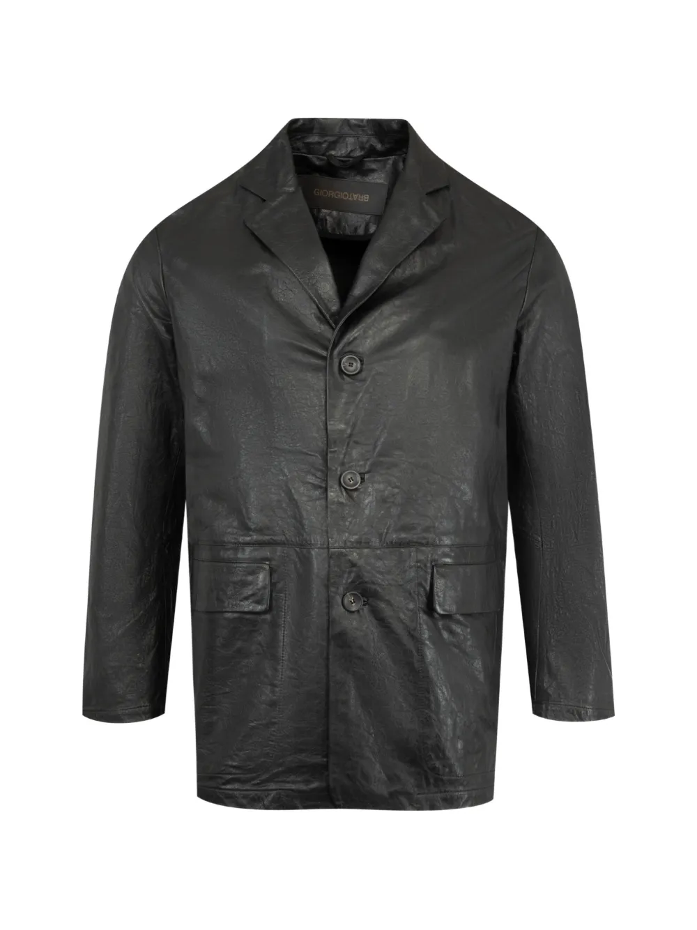 Giorgio Brato single-breasted leather jacket - Nero