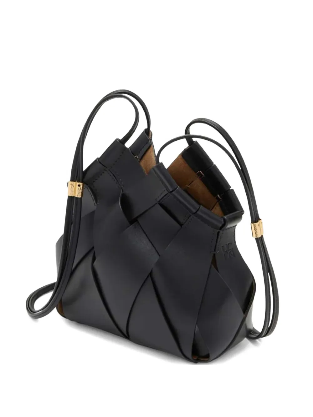 Ulla Johnson Charlotte woven leather cross body bags - Nero