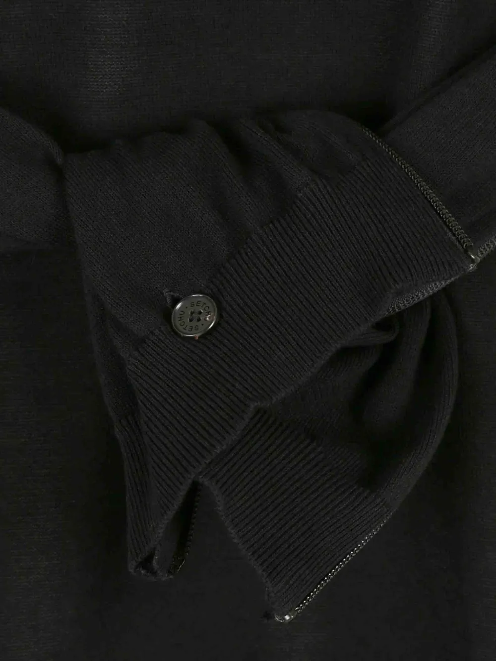  Setchu Zip-fastening Long-sleeve Sweater - Black 