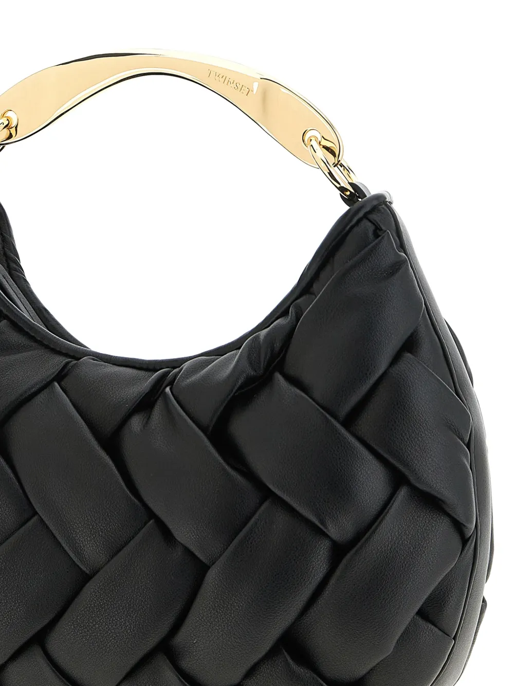  Twinset Weaved Leather-effect Tote Bag - Black 