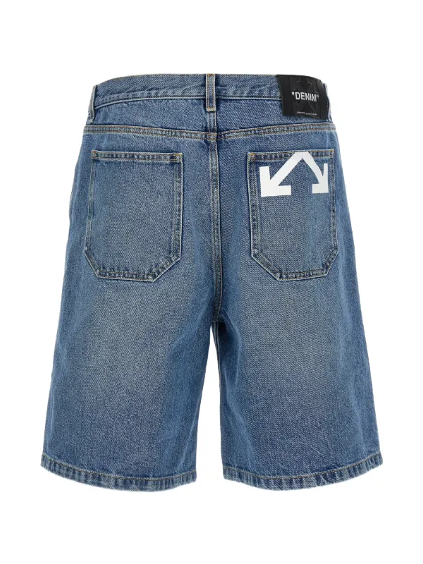 Off-White Arrow Print Denim Shorts | Blue | FARFETCH JO