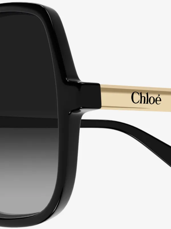 Chloé Eyewear oversized-frame Sunglasses | Black | FARFETCH display picture 1