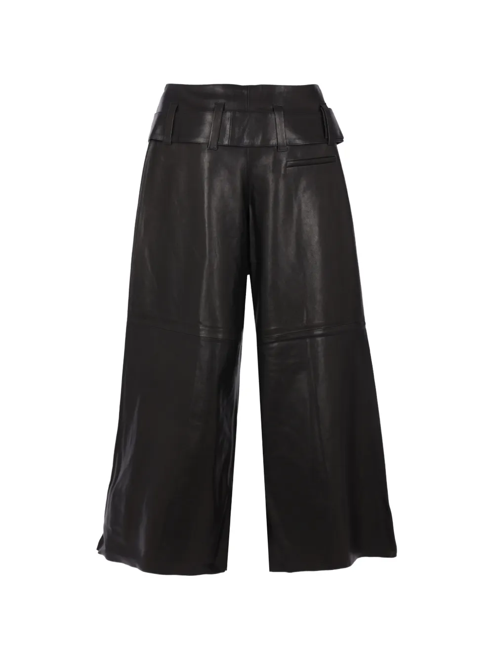 10 Corso Como Leather Wide-leg Trousers - Black 