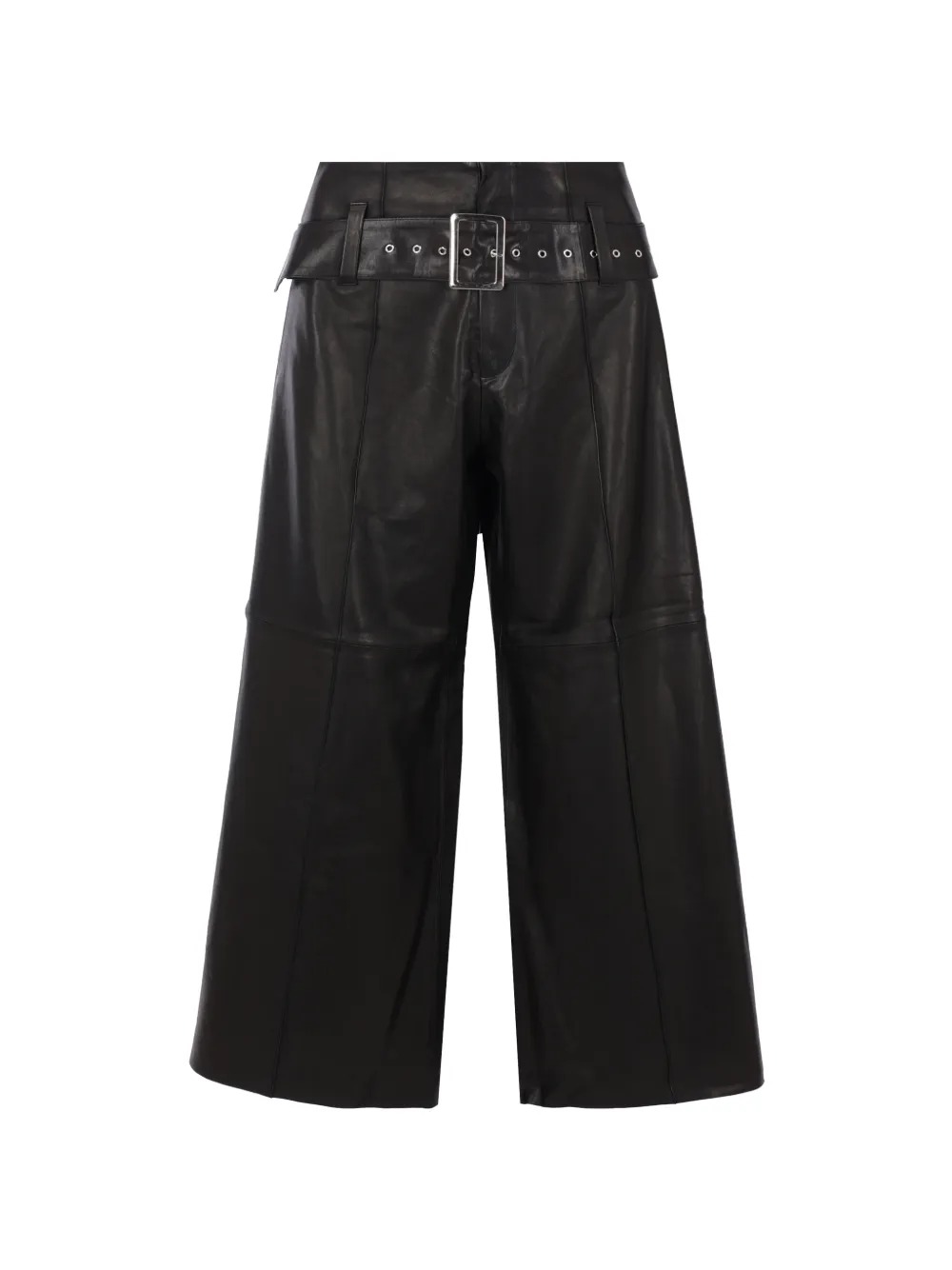 10 CORSO COMO leather wide-leg trousers - Nero