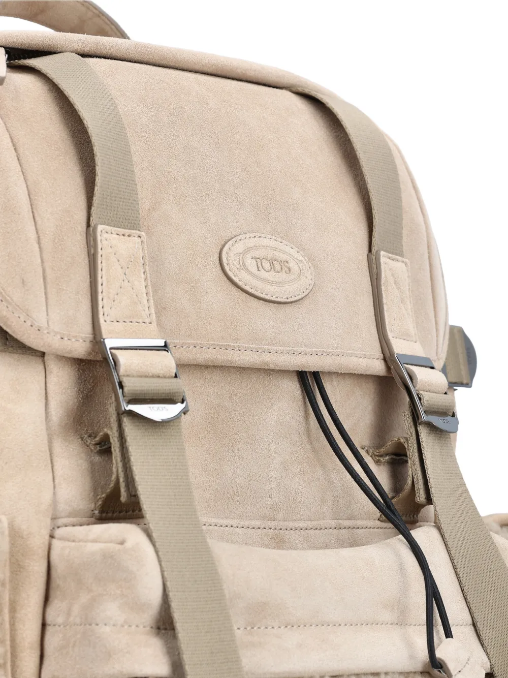 shearling trim backpack