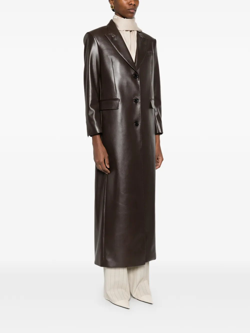  Eraldo Buttoned Coat - Brown 