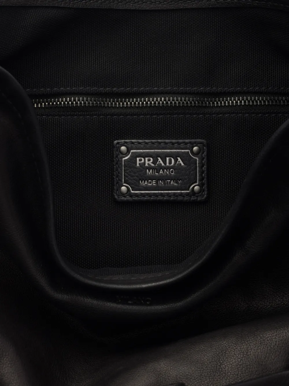 Prada Route grote leren shopper Zwart