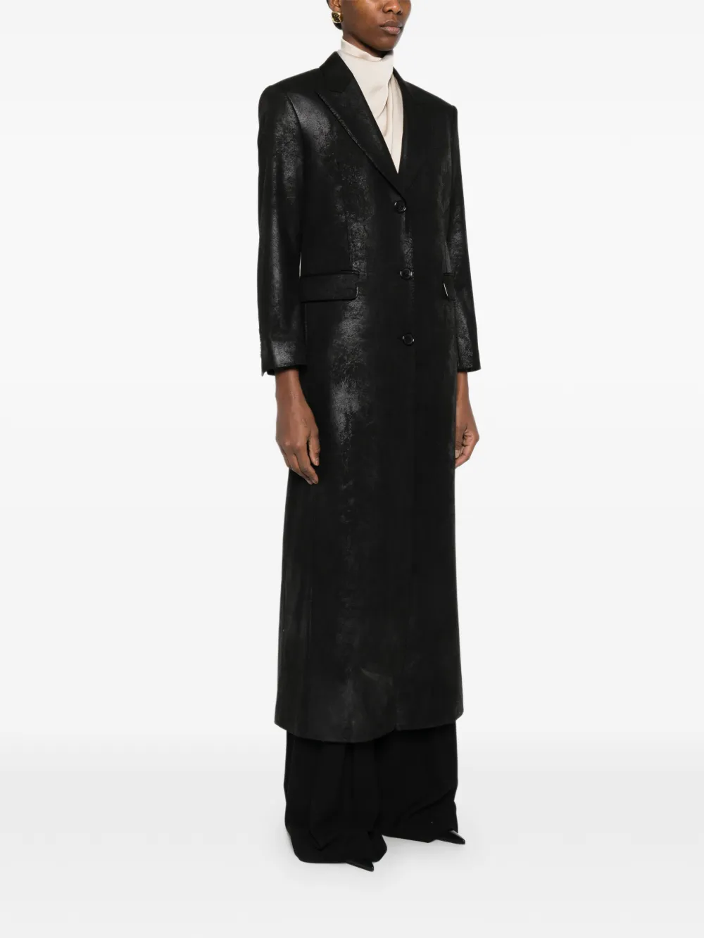  Eraldo Button Coat - Black 