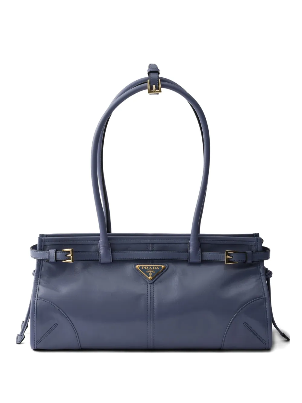 Prada medium Bonnie leather tote bag - Blu