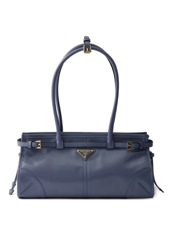 Prada ボニー レザーハンドバッグ M | ブルー | FARFETCH JP
