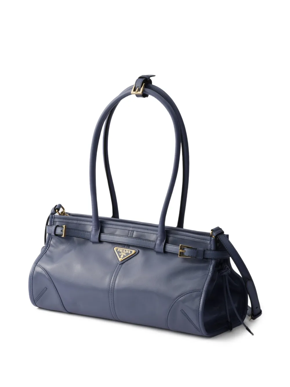  Prada Medium Bonnie Leather Tote Bag - Blue 