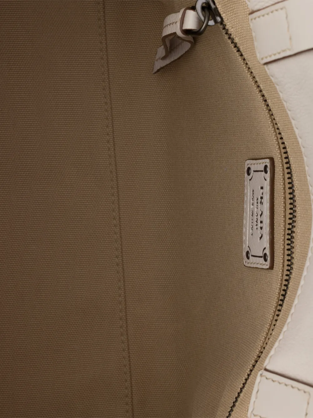 Prada Route medium leren shopper Beige