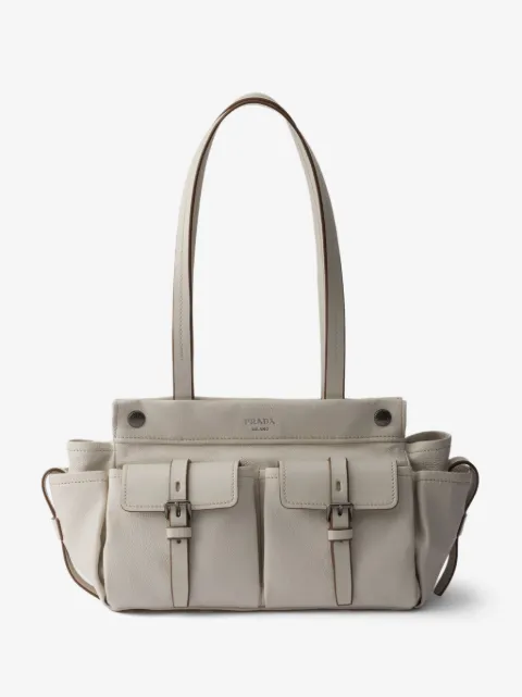 Prada Route medium leather tote bag