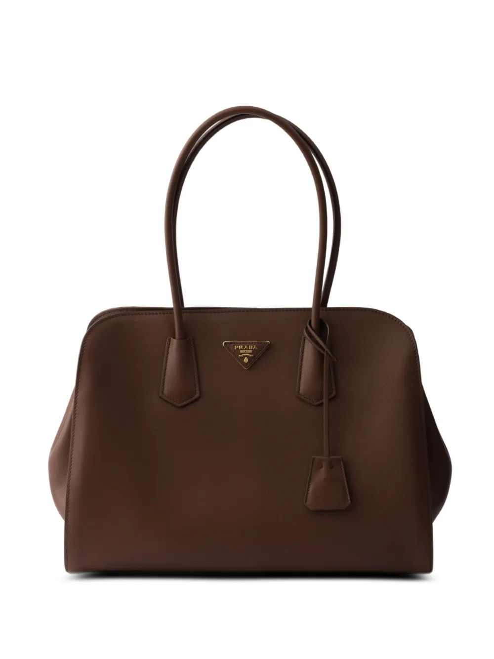 Prada large leather tote bag - Marrone