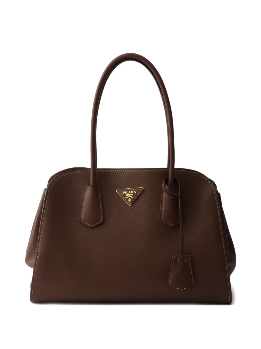 Prada medium leather tote bag - Marrone