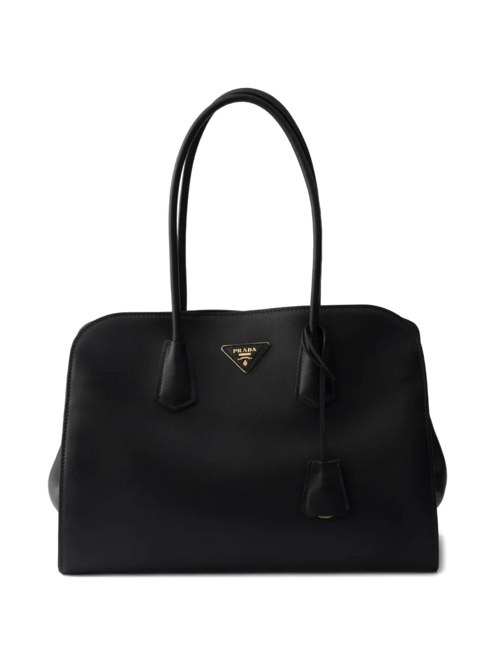 Prada large leather tote bag - Nero