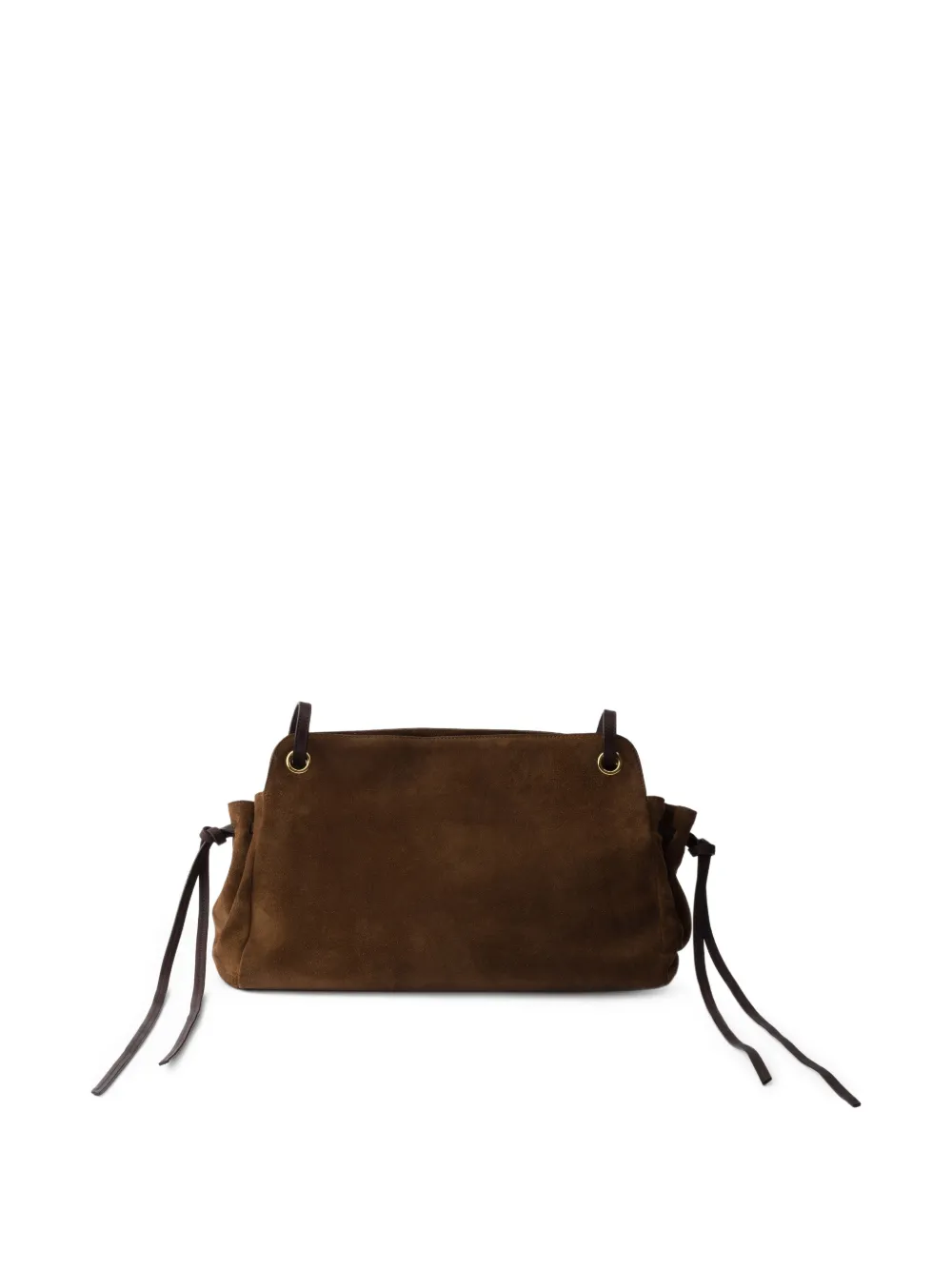 Prada Carry grote suède shopper Bruin