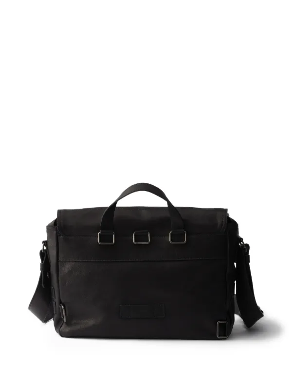 Prada レザー メッセンジャーバッグ | ブラック | FARFETCH JP