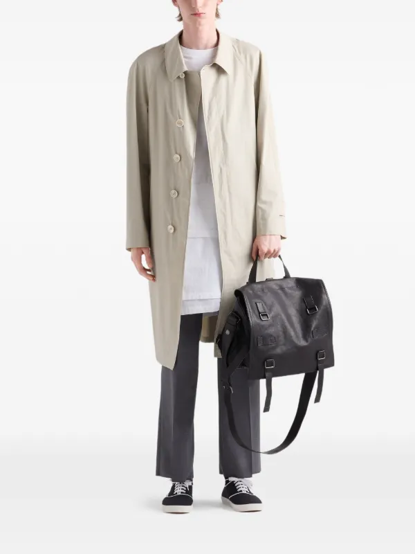 Prada レザー メッセンジャーバッグ | ブラック | FARFETCH JP