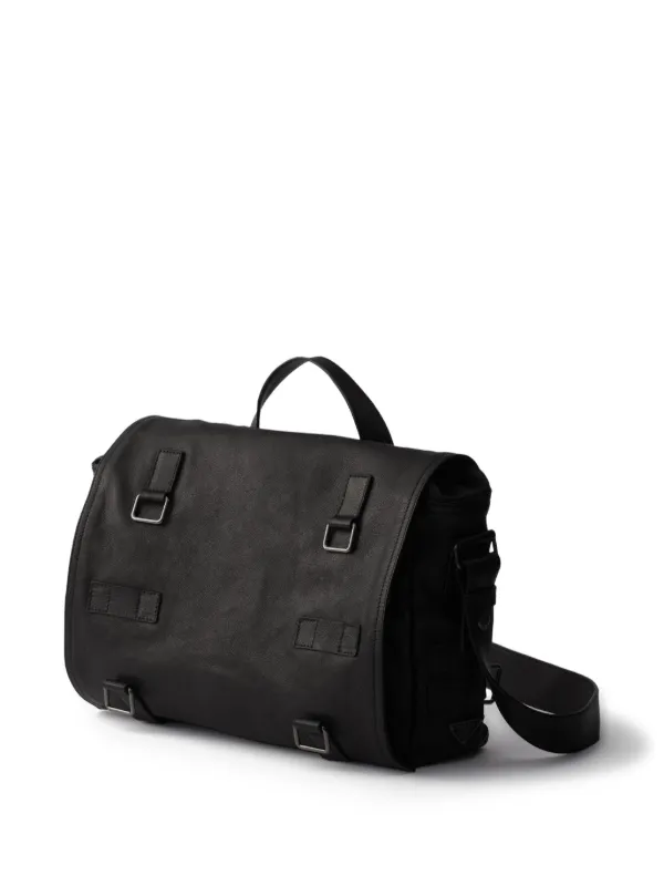 Prada レザー メッセンジャーバッグ | ブラック | FARFETCH JP
