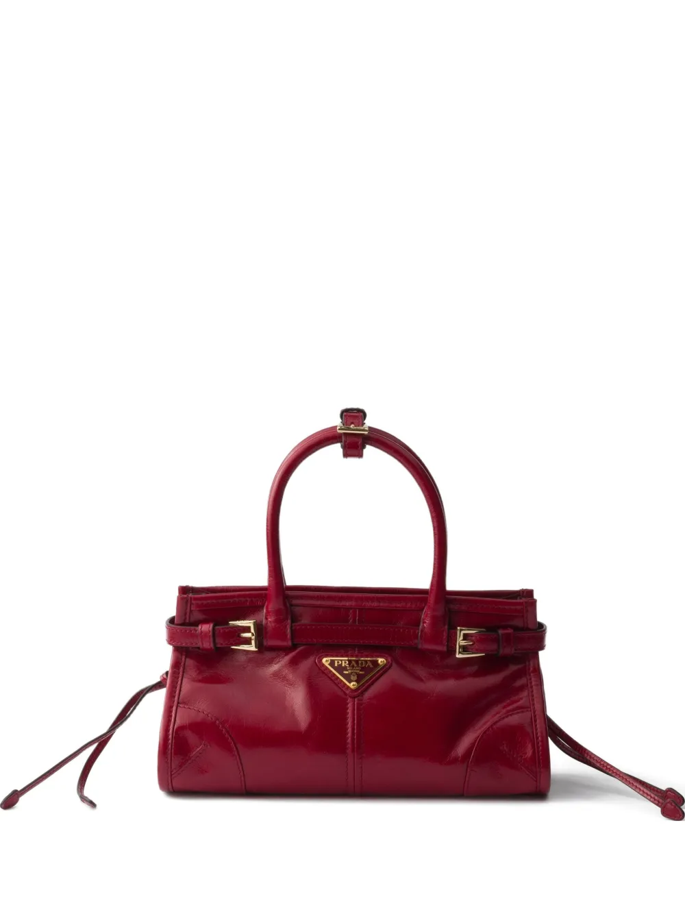 Prada mini Bonnie leather tote bag - Rosso